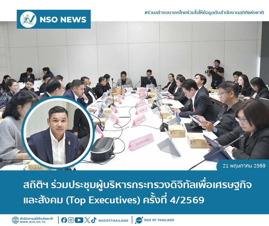 ประชุมผู้บริหารกระทรวงดิจิทัลเพื่อเศรษฐกิจและสังคม  (Top Executives) ครั้งที่ 4/2569